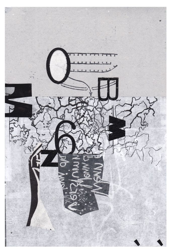 verschiedene Papiere, grau, Seidenpapier, Linienstempel von Landkarten, Linoldruck, Buchstaben, Letraset